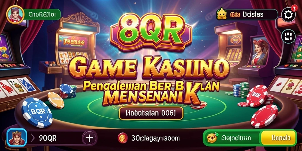 Screenshot gameplay 8QR menampilkan keseruan berbagai permainan Kasino.