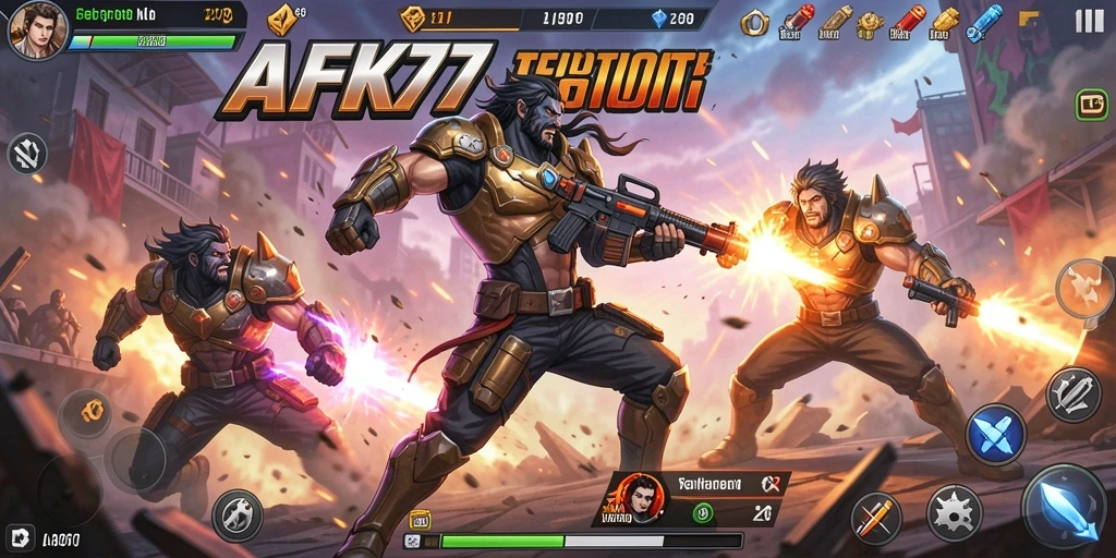 Tampilan gameplay seru dan mendebarkan di AFK77.