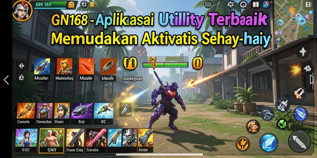 Tampilan antarmuka utama GN168 dengan fitur-fitur utility yang memudahkan.