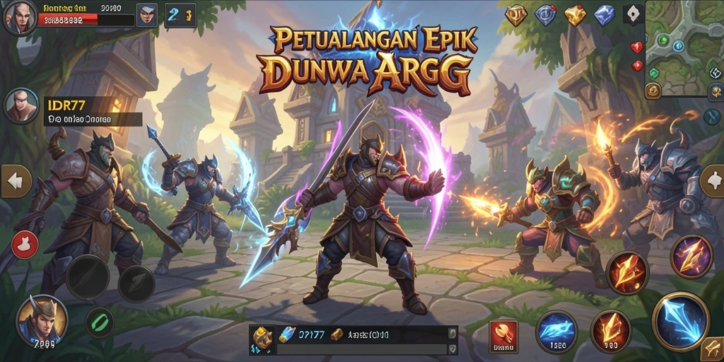 Tangkapan layar menunjukkan aksi menegangkan dalam pertarungan ARPG IDR77.