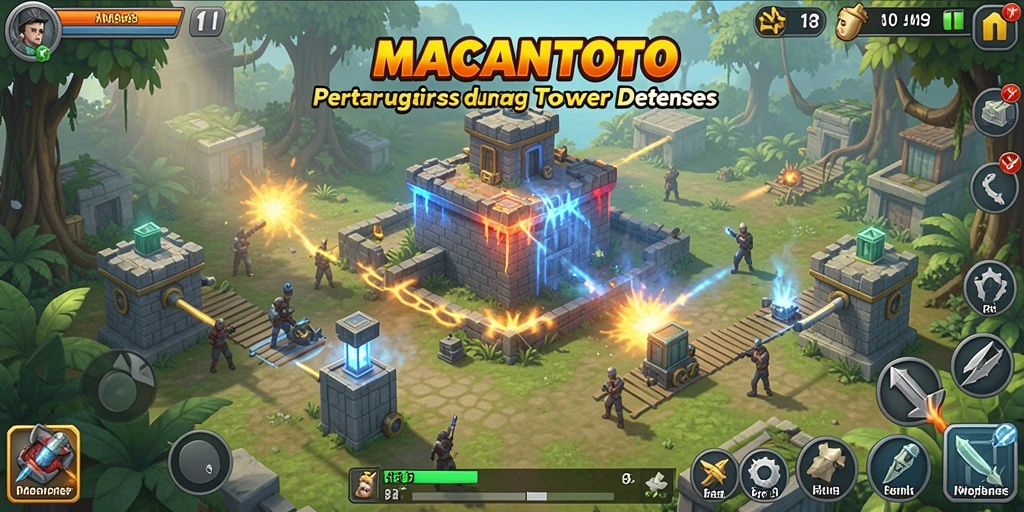 Game Tower Defense yang mendebarkan dengan berbagai strategi dan menara.