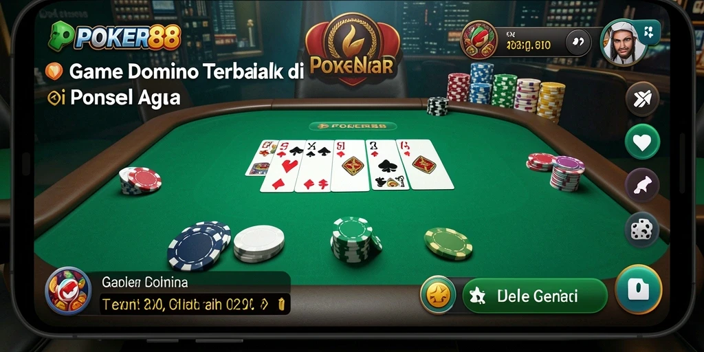 Screenshot utama POKER88 menampilkan suasana seru bermain Domino.
