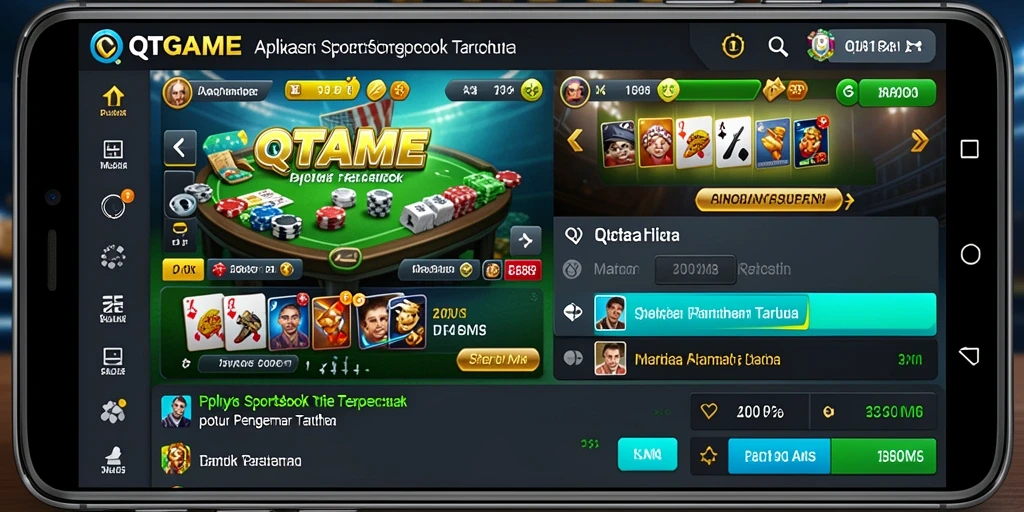 Screenshot gameplay QTGAME yang menunjukkan taruhan langsung pada pertandingan.