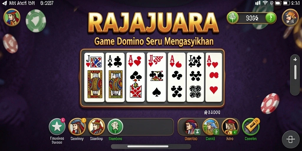 Tampilan gameplay seru dalam RAJAJUARA dengan aksi Domino yang memukau.