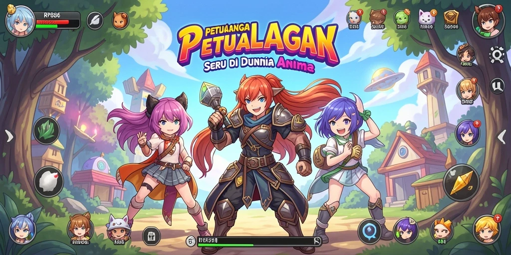 Screenshot RP886 menampilkan karakter Anime dalam aksi yang mendebarkan.