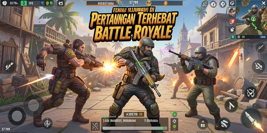 Tampilan gameplay ST789 yang mendebarkan dan penuh aksi di arena Battle Royale.