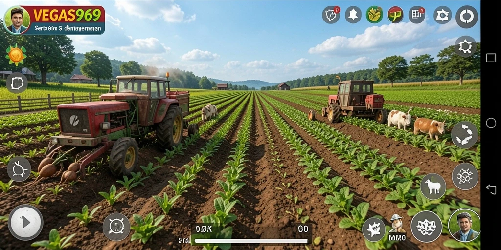 Tampilan menarik dari gameplay Farming di VEGAS969 yang penuh warna.