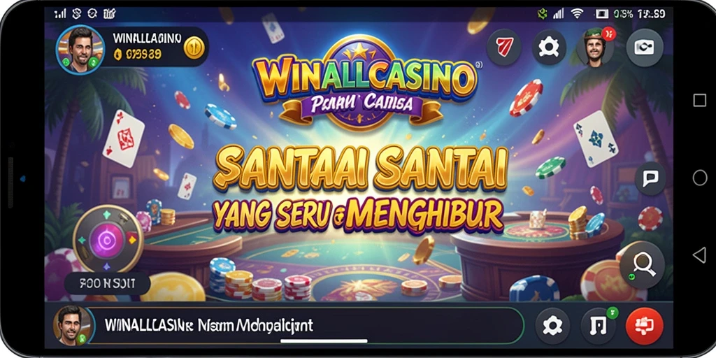 Screenshot WINALLCASINO menampilkan gameplay santai dan menyenangkan.