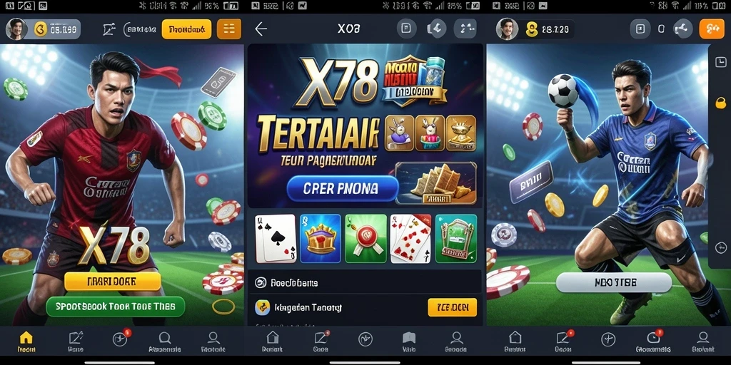 Tampilan gameplay menarik dari aplikasi Sportsbook X78.
